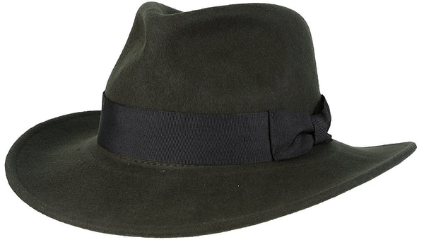 Sakkas Sakkas Flynn Grosgrain Bow Wide Brim Wool Fedora