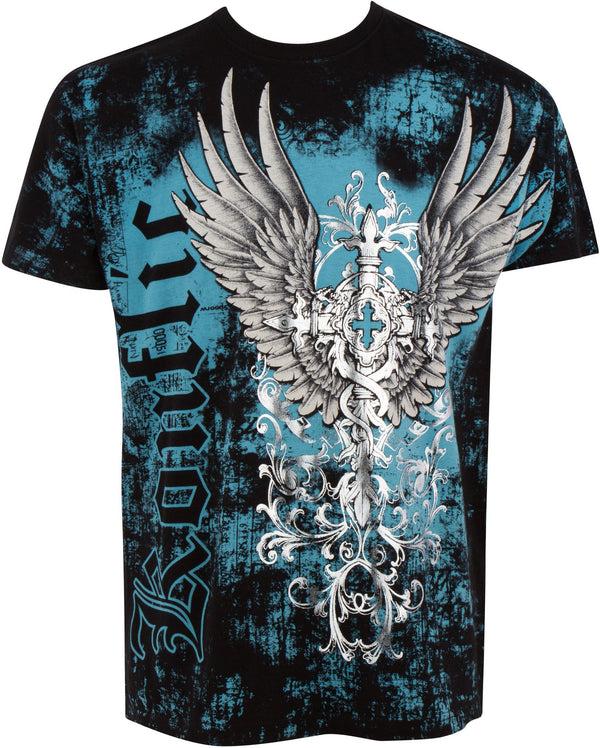 sakkas Sakkas Great Guardian Metallic Embossed Mens Fashion T-Shirt