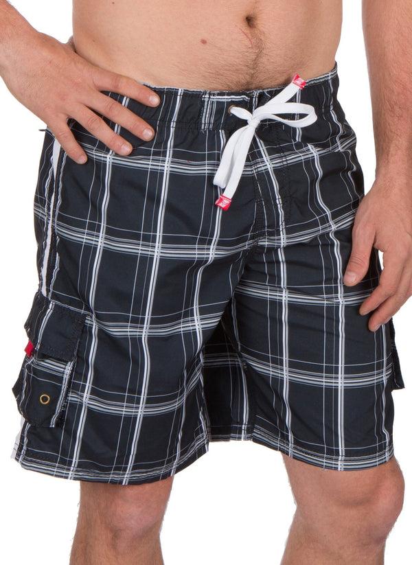 sakkas Sakkas Jaxon Plaid Stretch Waistband No Wet Swim Trunk/ Boardshorts
