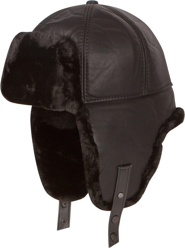 sakkas Sakkas Leather Shearling Unisex Faux Mink Fur Aviator Russian Ushanka Trapper Winter Ear Flaps Warm Hat Chin Strap Ski Snow sakkas Sakkas Leather Shearling Unisex Faux Mink Fur Aviator Russian Ushanka Trapper Winter Ear Flaps Warm Hat Chin Strap Ski Snow