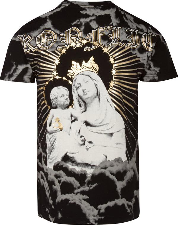 Sakkas Sakkas Liam Mens Everyday Short Sleeve Cotton Embossed T-shirt Virgin & Baby Jesus