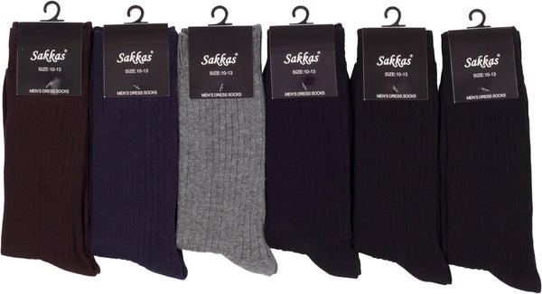 Sakkas Sakkas Men's Cotton Blend Ribbed Dress Socks
