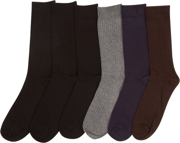 Sakkas Sakkas Men's Cotton Blend Ribbed Dress Socks