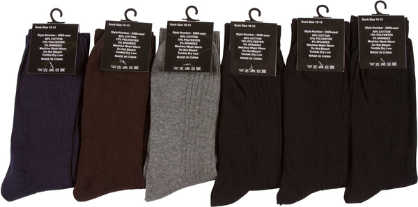 Sakkas Sakkas Men's Cotton Blend Ribbed Dress Socks
