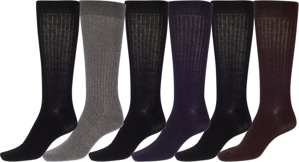 sakkas Sakkas Men's Cotton Blend Ribbed Dress Socks sakkas Sakkas Men's Cotton Blend Ribbed Dress Socks
