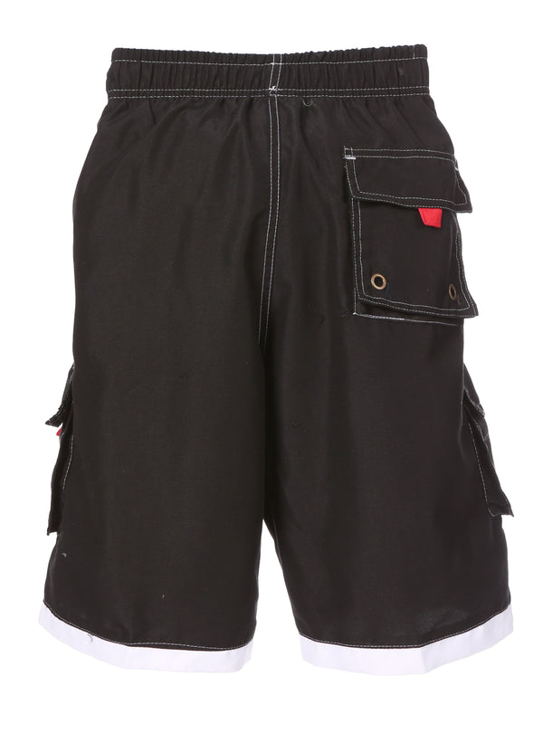Sakkas Sakkas Mens Contrast Stripes Skate Surf Board Short / Swim Trunks