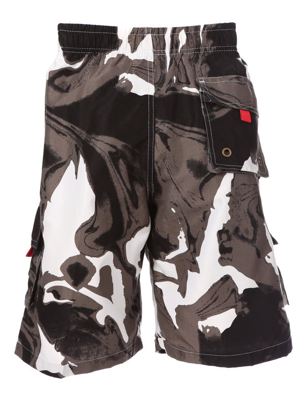 Sakkas Sakkas Mens Multi Color Wave Design Skate Surf Board Short / Swim Trunks