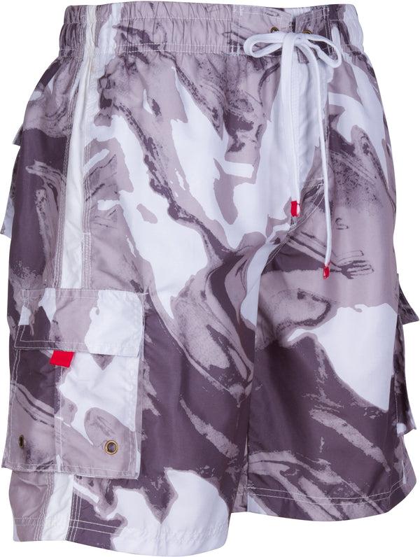 Sakkas Sakkas Mens Multi Color Wave Design Skate Surf Board Short / Swim Trunks