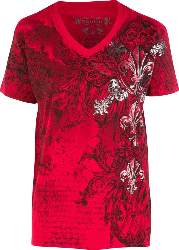 Sakkas Sakkas Vines And Fleur De Lis V-Neck Mens T-Shirt