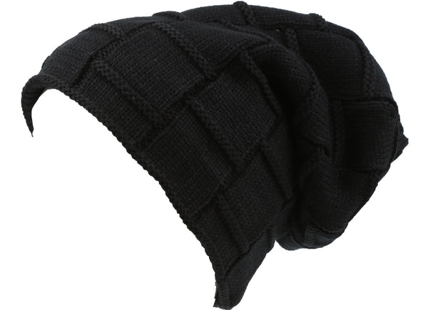 sakkas Sakkas Volc Long Tall Pleated Faux Fur Shearling Lined Unisex Winter Hat Beanie