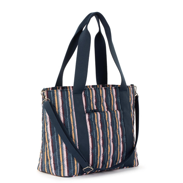 Sakroots Arlo Large Tote Vibrant Multi Diamond Quilted