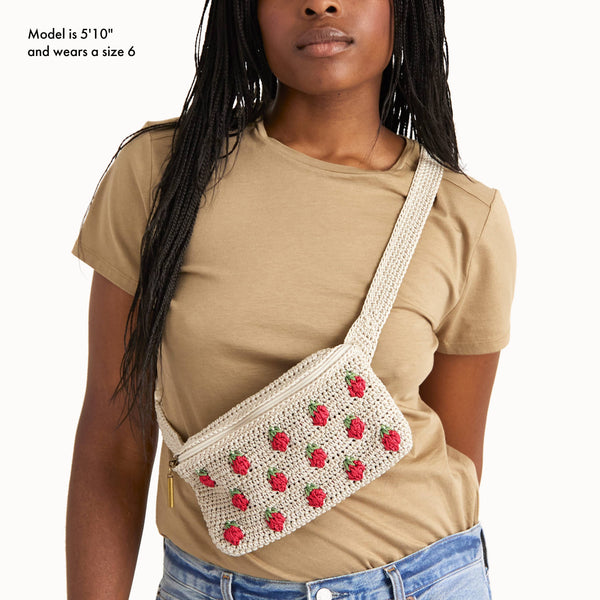 Sakroots Caraway Small Belt Bag Natural Strawberries