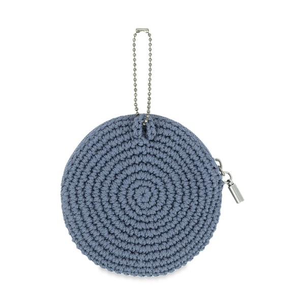 Sakroots Circle Coin Pouch Maritime Indigo Suede Heart