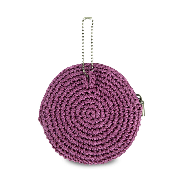 Sakroots Circle Coin Pouch Radiant Orchid Aubergine Heart