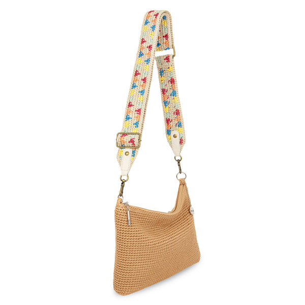 Sakroots Crochet Crossbody Strap Ecru Multi Triangles