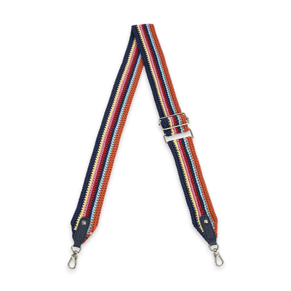 sakroots Crochet Crossbody Strap Indigo Multi Stripe