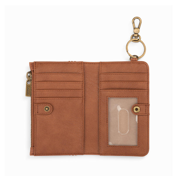 Sakroots Encino Essential Wallet Tobacco Floral Embossed
