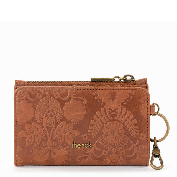Sakroots Encino Essential Wallet Tobacco Floral Embossed