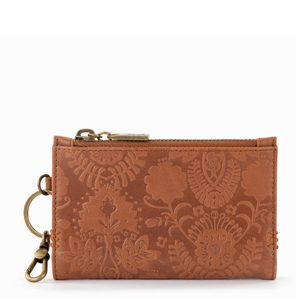 sakroots Encino Essential Wallet Tobacco Floral Embossed