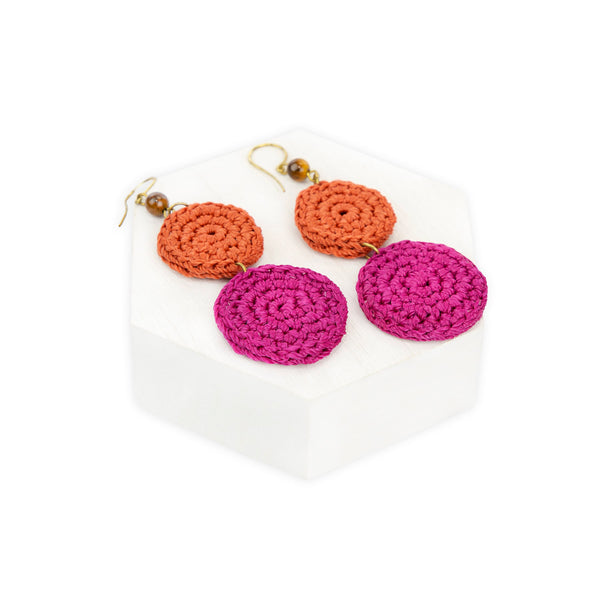 Sakroots Jasper Double Disc Earrings Pinkberry Cayen Block