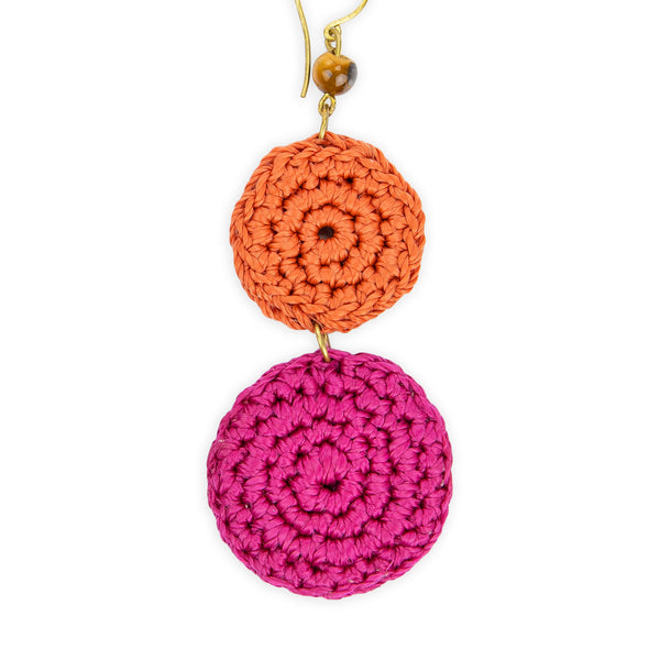 Sakroots Jasper Double Disc Earrings Pinkberry Cayen Block