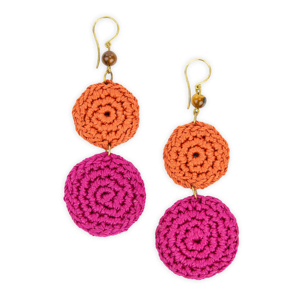 sakroots Jasper Double Disc Earrings Pinkberry Cayen Block