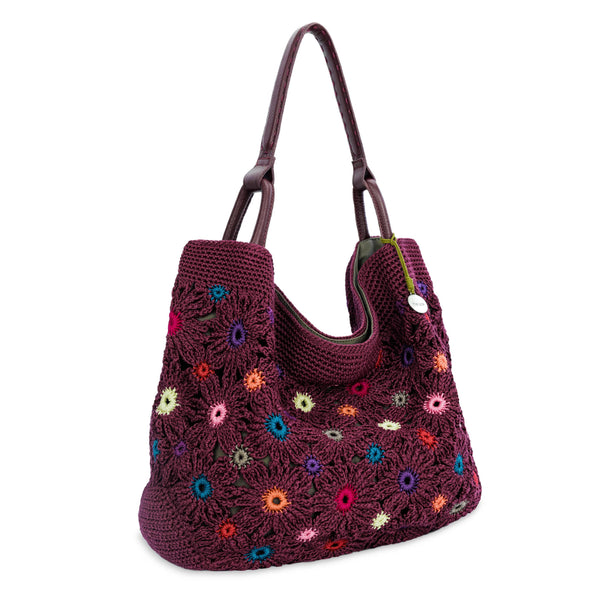 Sakroots Los Feliz Large Tote Black Cherry Multi Flower