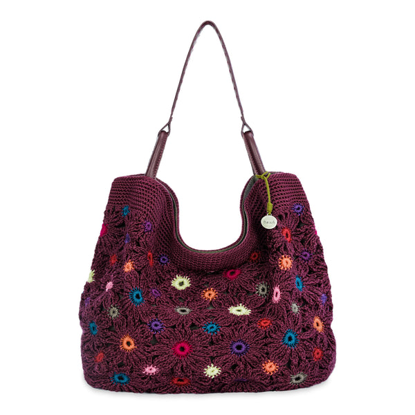 sakroots Los Feliz Large Tote Black Cherry Multi Flower