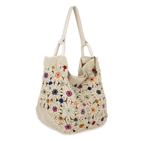 Sakroots Los Feliz Large Tote Natural Multi Flowers