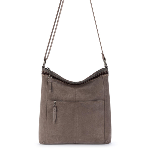 Sakroots Lucia Crossbody Mushroom Suede Blanket Stitch
