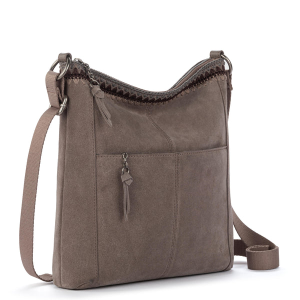 Sakroots Lucia Crossbody Mushroom Suede Blanket Stitch