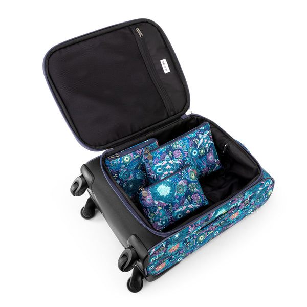 Sakroots On The Go 21" Spinner Luggage Bundle Royal Blue Seascape