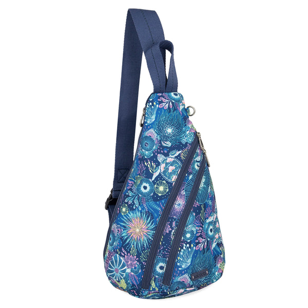 Sakroots On The Go Sling Backpack Royal Blue Seascape