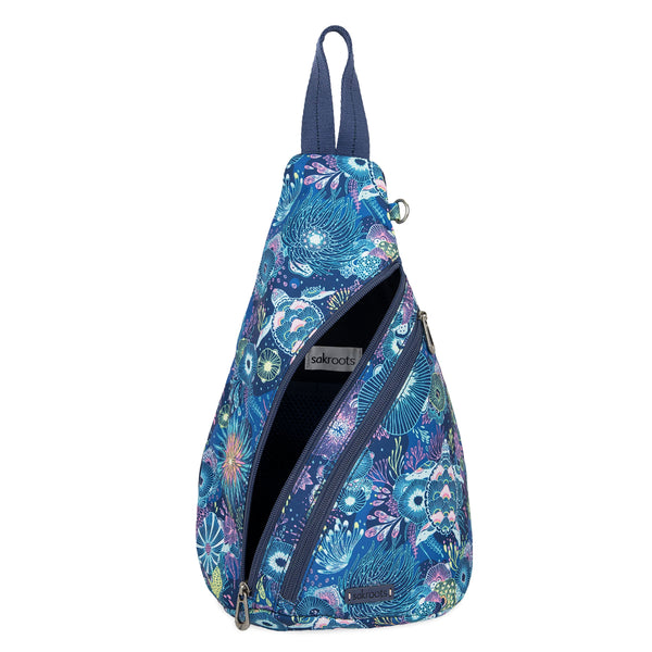 Sakroots On The Go Sling Backpack Royal Blue Seascape