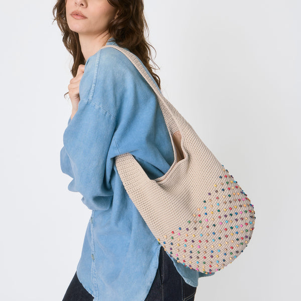 Sakroots 120 Hobo Ecru Multi Beads