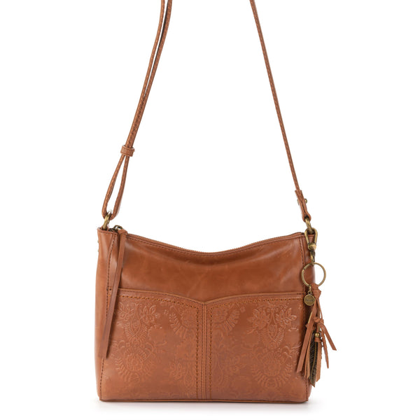 Sakroots Alameda Crossbody Tobacco Floral Embossed