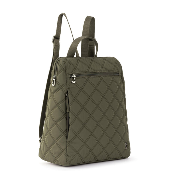Sakroots Arlo Backpack Olive Diamond Quilted