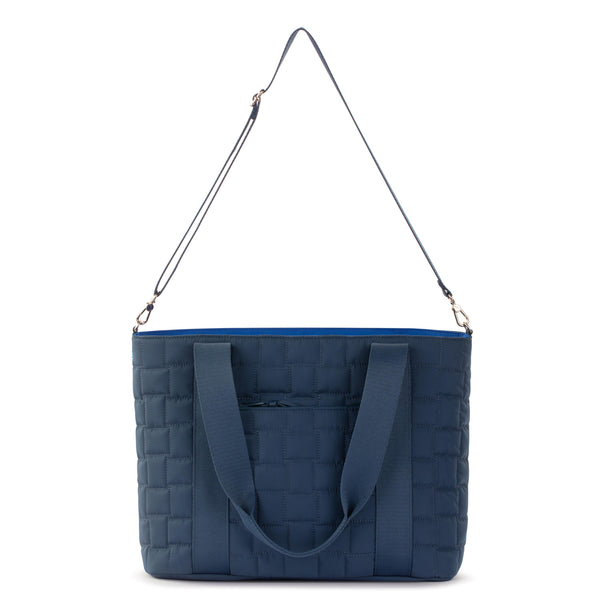 Sakroots Arlo Large Tote Indigo Woven Quilted