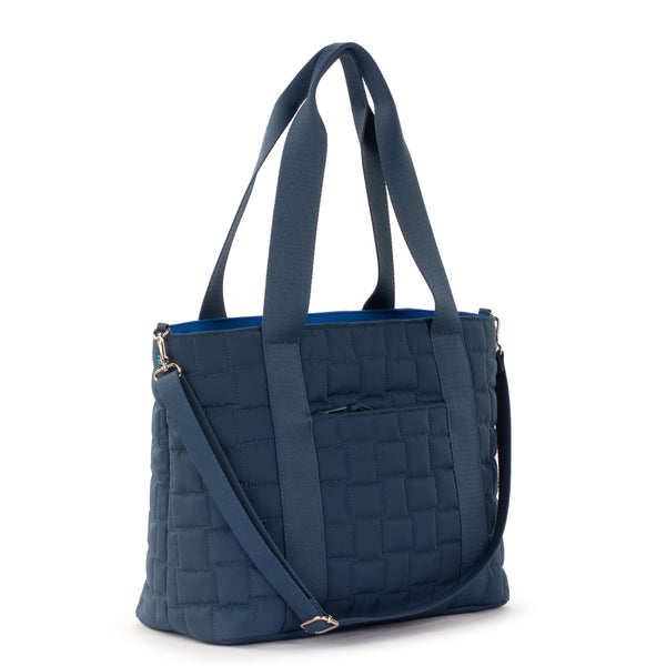 Sakroots Arlo Large Tote Indigo Woven Quilted