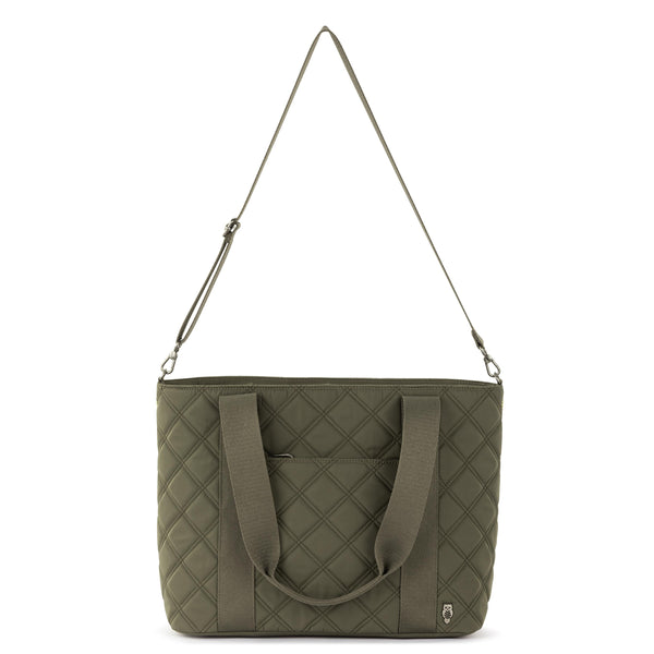 Sakroots Arlo Large Tote Olive Diamond Quilted