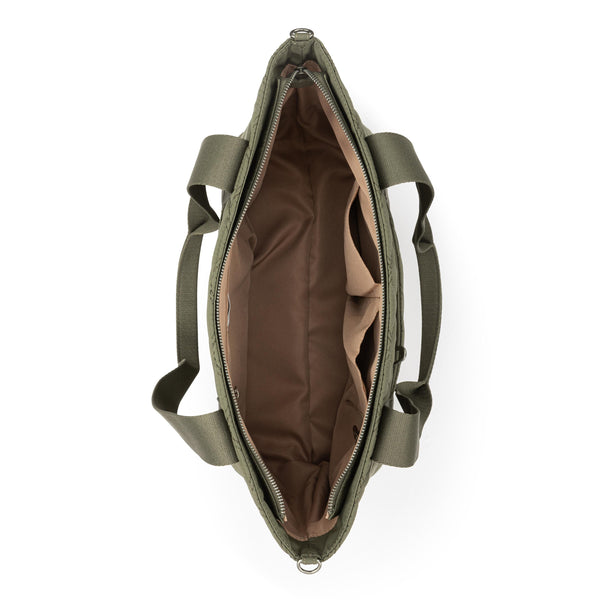 Sakroots Arlo Large Tote Olive Diamond Quilted