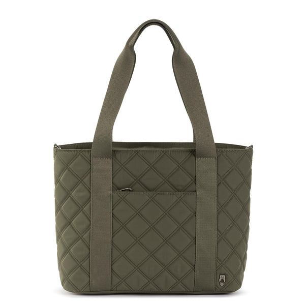 sakroots Arlo Large Tote Olive Diamond Quilted