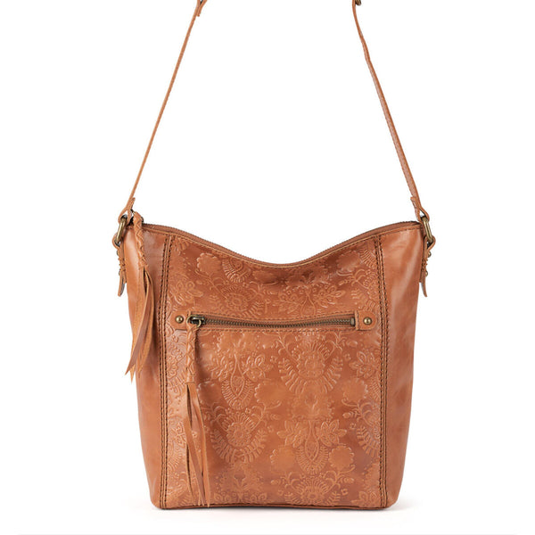 Sakroots Ashland Crossbody Tobacco Floral Embossed