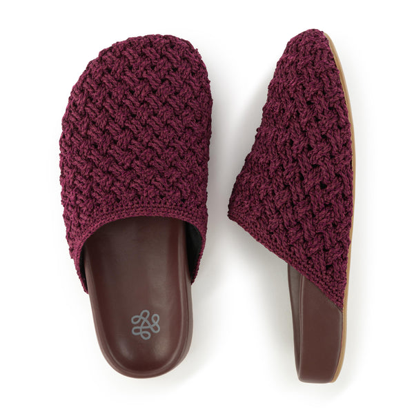 Sakroots Bolinas Clog Black Cherry Cozy Weave