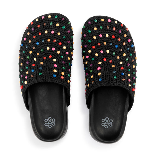 sakroots Bolinas Clog Black Multi Beads