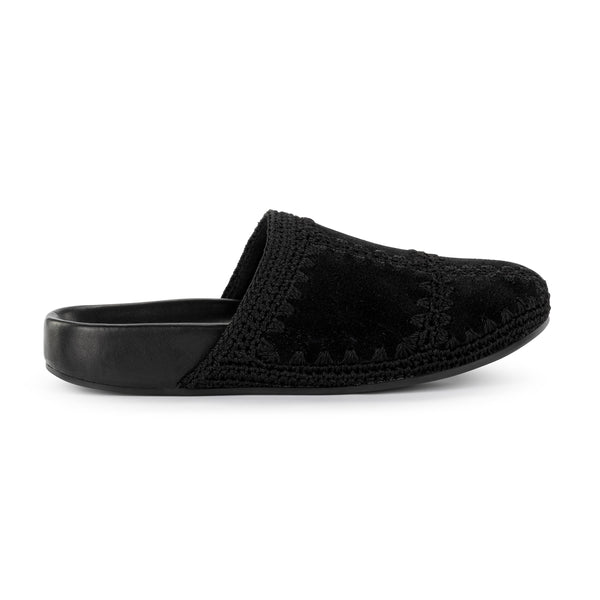 Sakroots Bolinas Clog Black Suede Patch