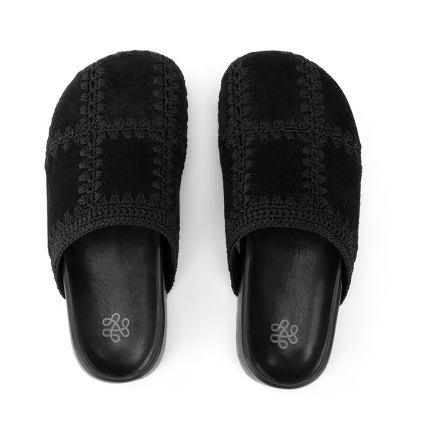 sakroots Bolinas Clog Black Suede Patch