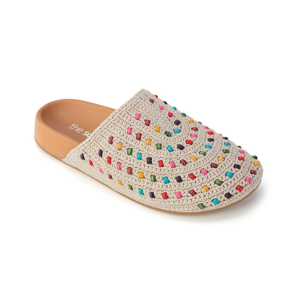 Sakroots Bolinas Clog Ecru Multi Beads