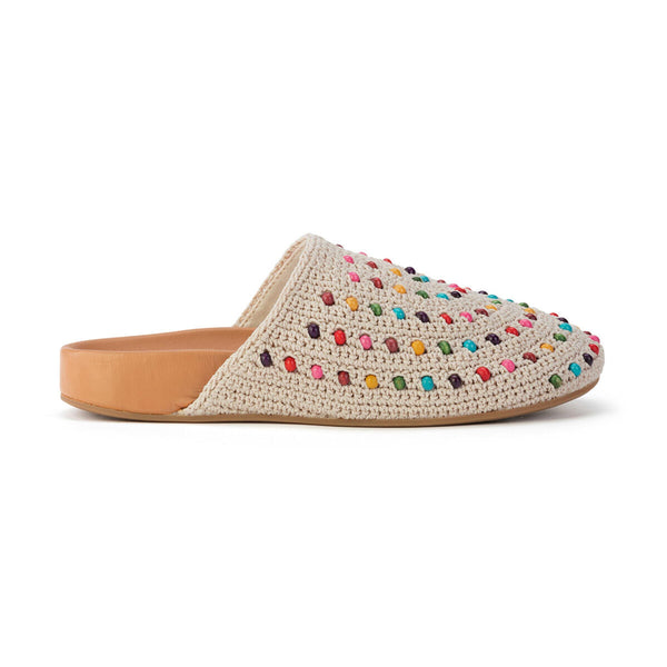 Sakroots Bolinas Clog Ecru Multi Beads