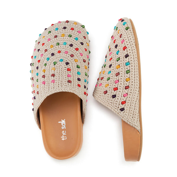 Sakroots Bolinas Clog Ecru Multi Beads